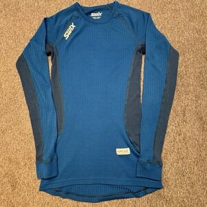 Swix RaceX Blue Base Layer Shirt Women Sz M Sports‎ Running Outdoor Stretch